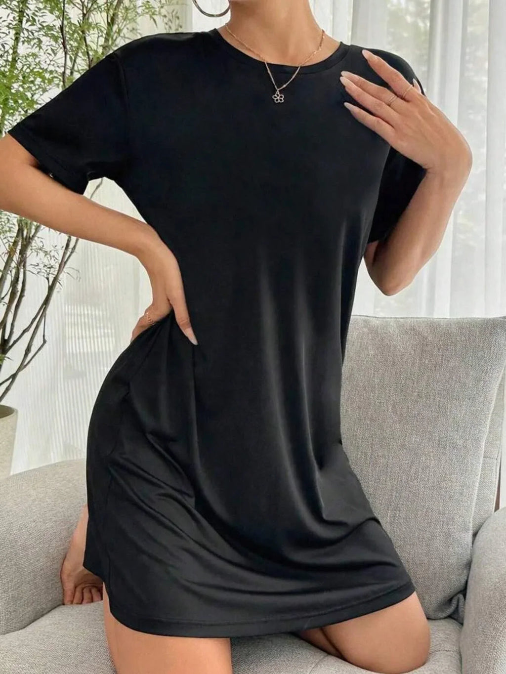 Printed Summer Dress Slim Fit A Line Shirt Dress For Women