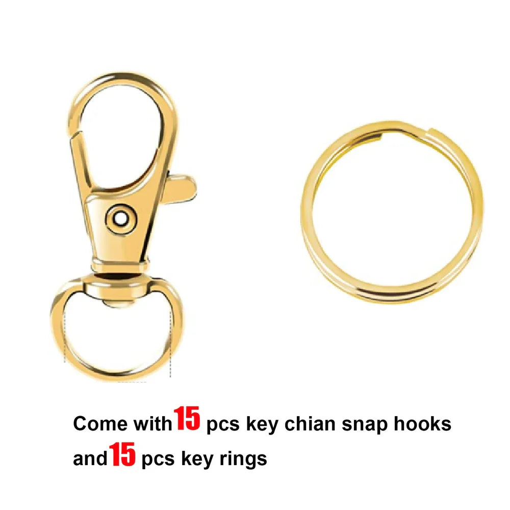 30 Pieces Metal Swivel Keychain Hooks with Split Key Rings for DIY Keychain Making