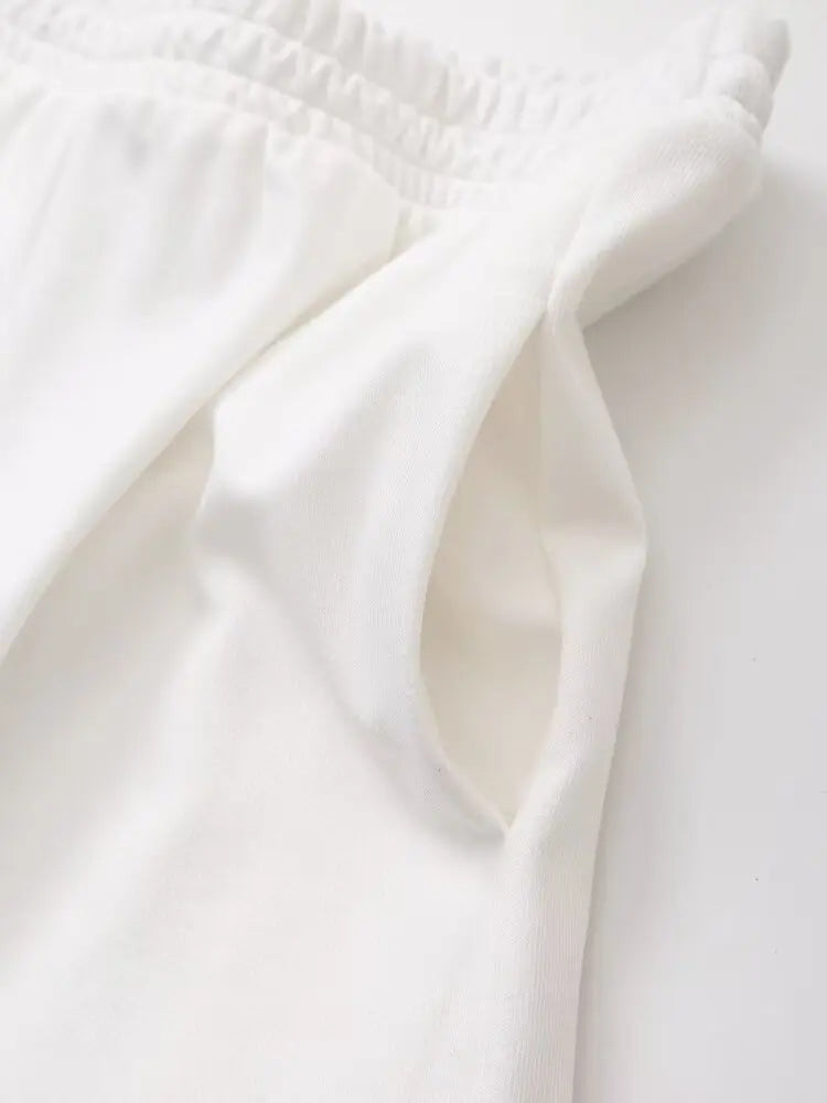 Women's Solid Casual T Shirt and Pant Set with Short Sleeves and Lace-Up Side Pockets