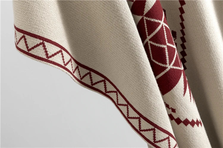 Cozy Knit Shawl Pants Set for Women with Elegant Turtleneck Sweater and Wide Leg Trousers