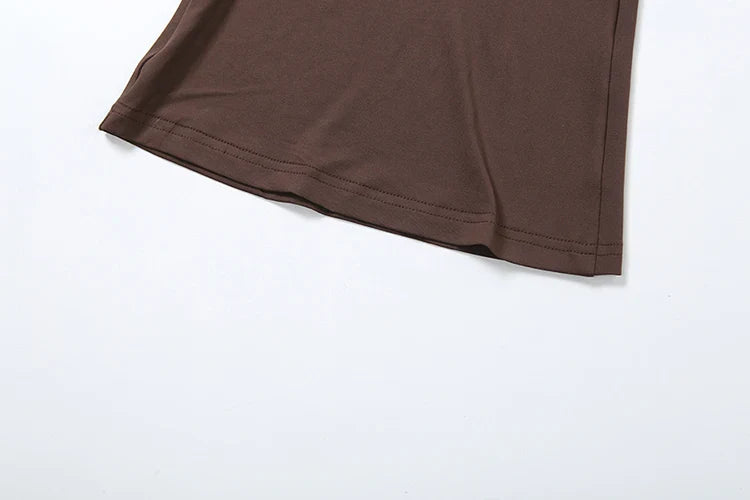 Junior Girls Slim Fit Ankle-Length High Street Jumpsuit Solid Color O-Neck Backless Fashion Romper