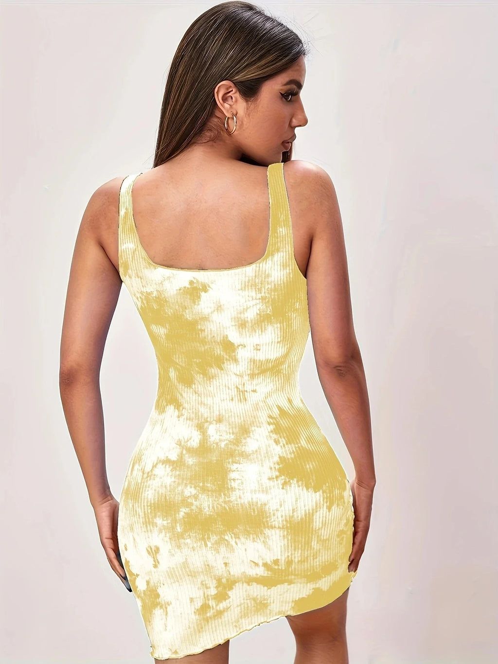 Sexy Tie Dye Suspender Dress Slim Mini Skirt Wrap Vest