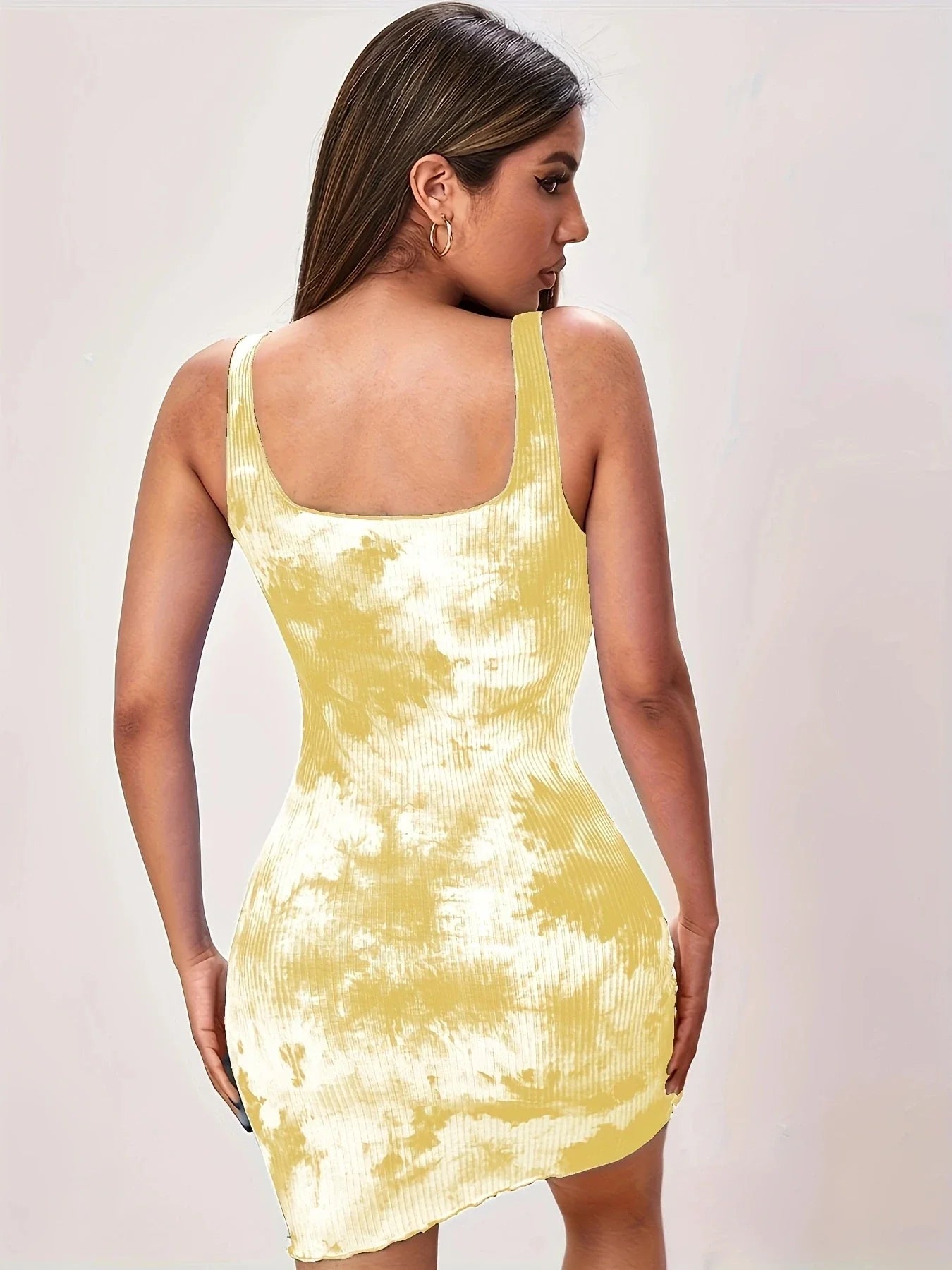 Sexy Tie Dye Suspender Dress Slim Mini Skirt Wrap Vest