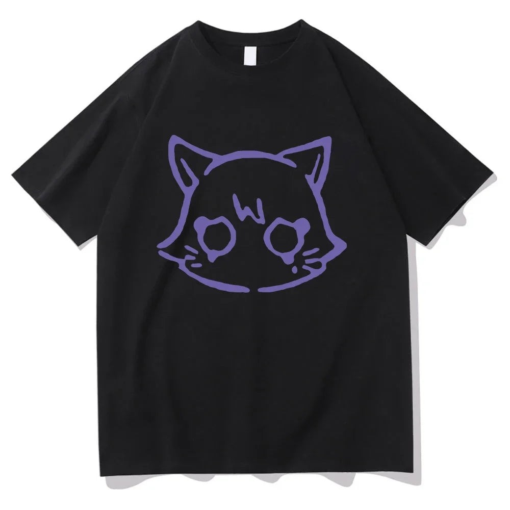 Cute Genshin Impact Scaramouche Cat T Shirt for Men and Women Unisex Cotton Graphic Summer Top