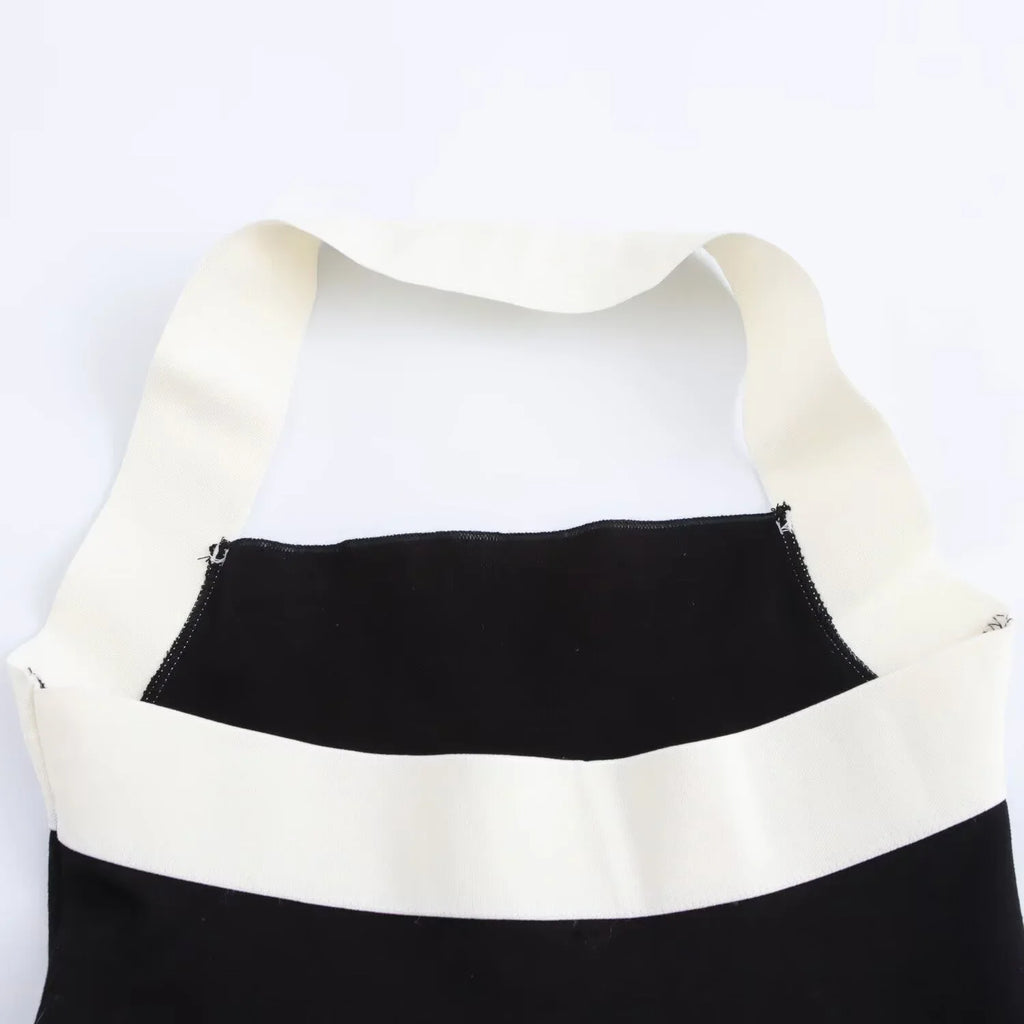 Autumn Knitted Dress With Mock Neck Collar For Women Chic