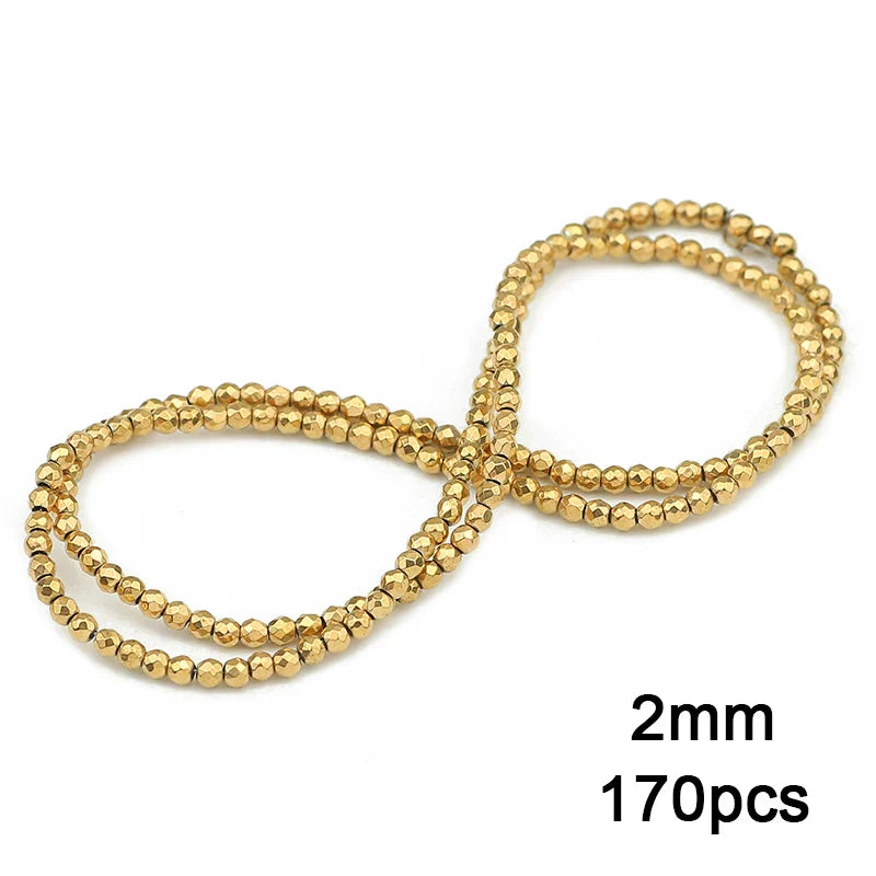 Hematite Natural Stone Gold Plated Loose Beads for DIY Jewelry Making - Star and Heart Shapes