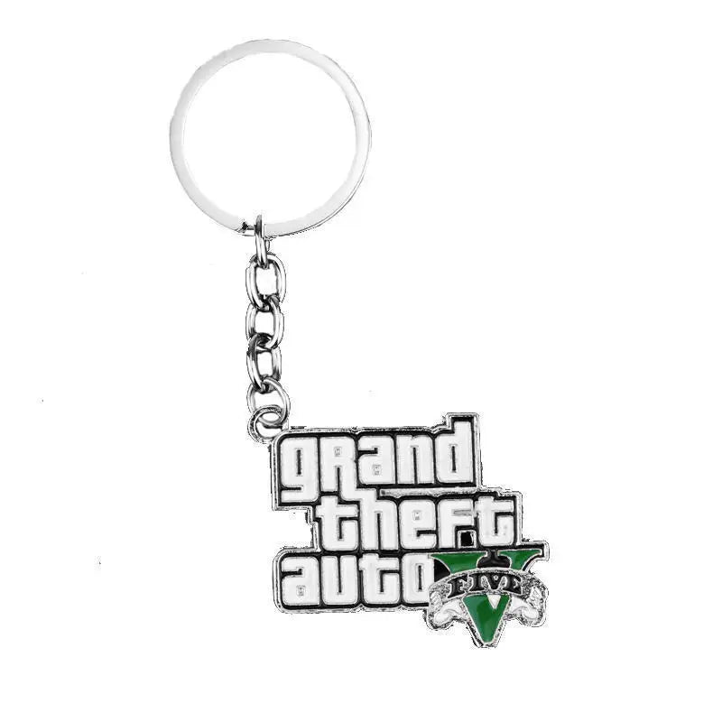 GTA V Keychain Grand Theft Auto 5 Star Pendant Keyring for Men Fashion Jewelry