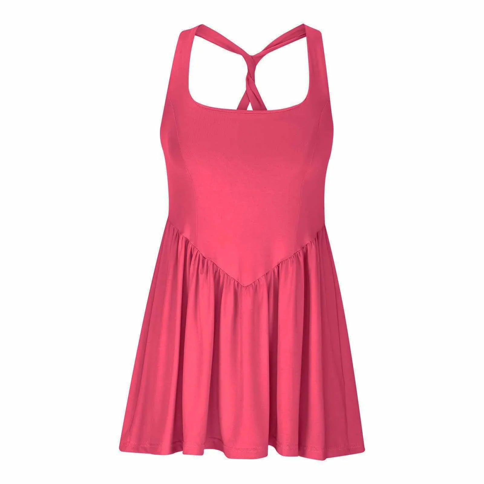 Womens Sleeveless Workout Romper With Built In Shorts