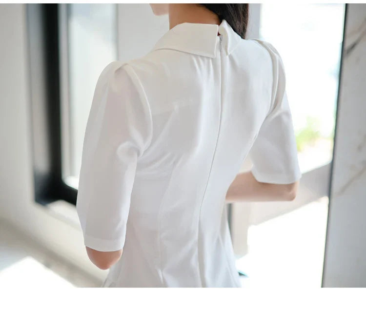 Women's Office Pencil Dress Short Sleeve Sheath Bodycon