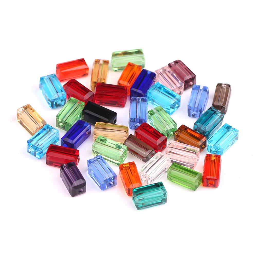 75Pcs 3X6mm Rectangle Crystal Beads for Jewelry Making and DIY Bracelet Accessories