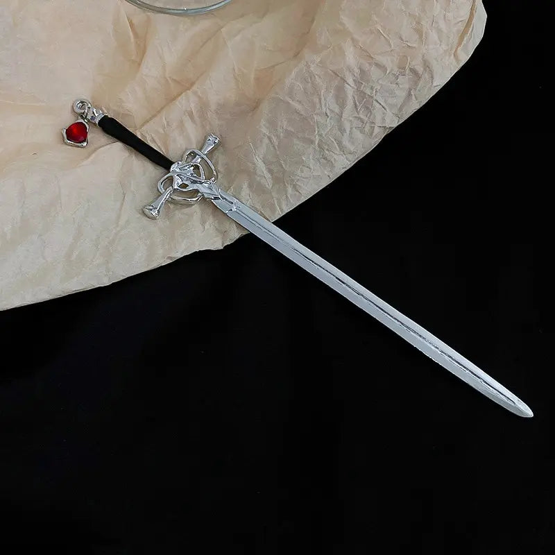 Sword Hairpin Headdress for Women Vintage Hair Accessories Geometric Ponytail Holder DIY Hairstyle Jewelry