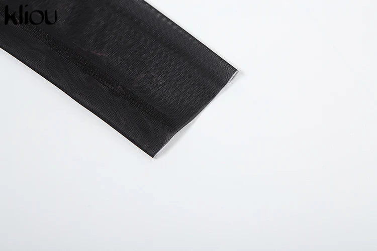 Leopard Print Mesh Mini Dress Women See Through Bodycon