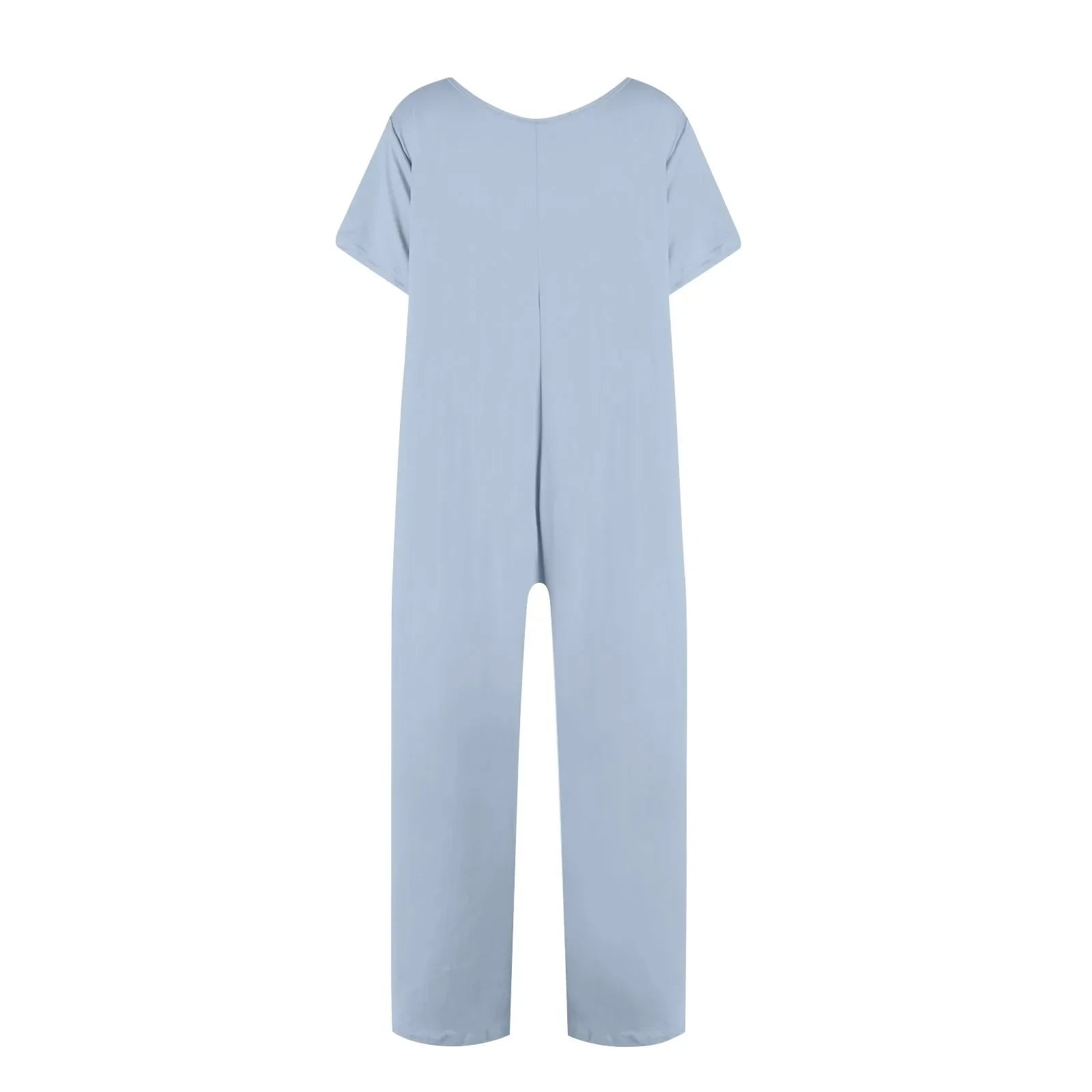 Women's Casual Short Sleeve Pullover Jumpsuit Loose Fit with Pockets Comfortable Lightweight Bodysuit Trendy Summer Romper