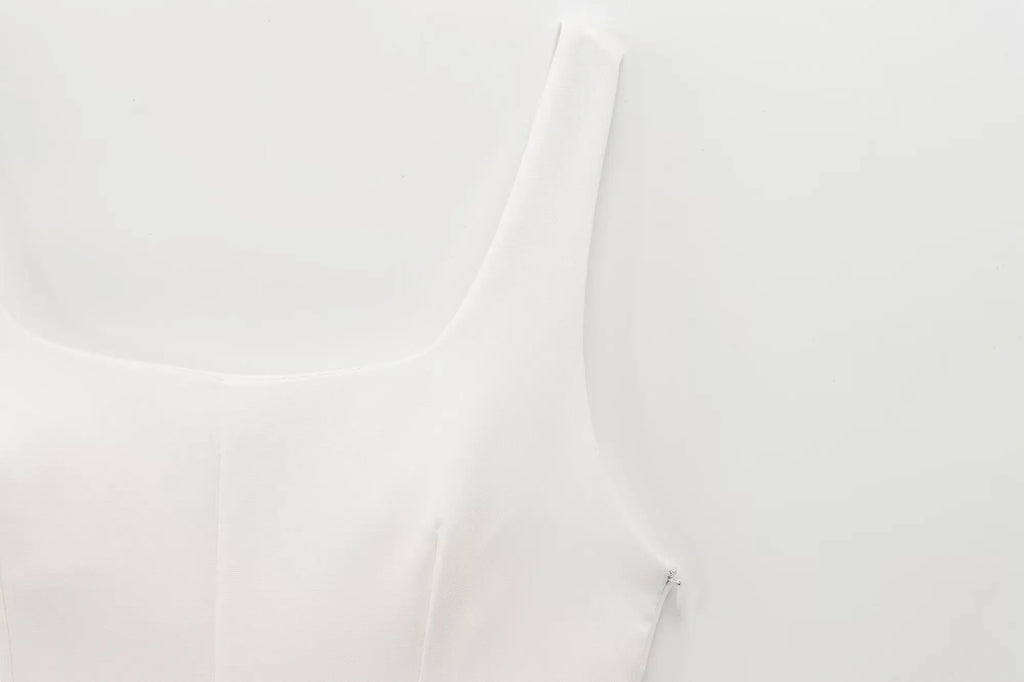 Elegant Womens Sleeveless Solid Mini Dress With Pleated Hem