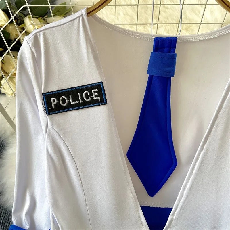 Flight Attendant Costume Nightdress With Metal Buttons