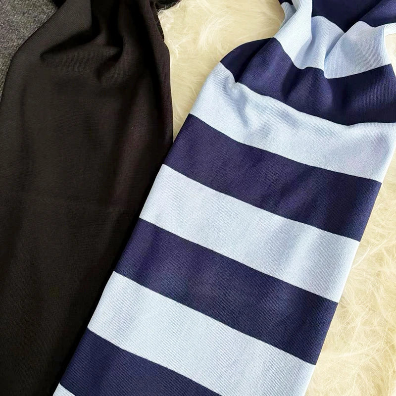 Striped Knitted Maxi Dress Square Neck Sleeveless Bodycon