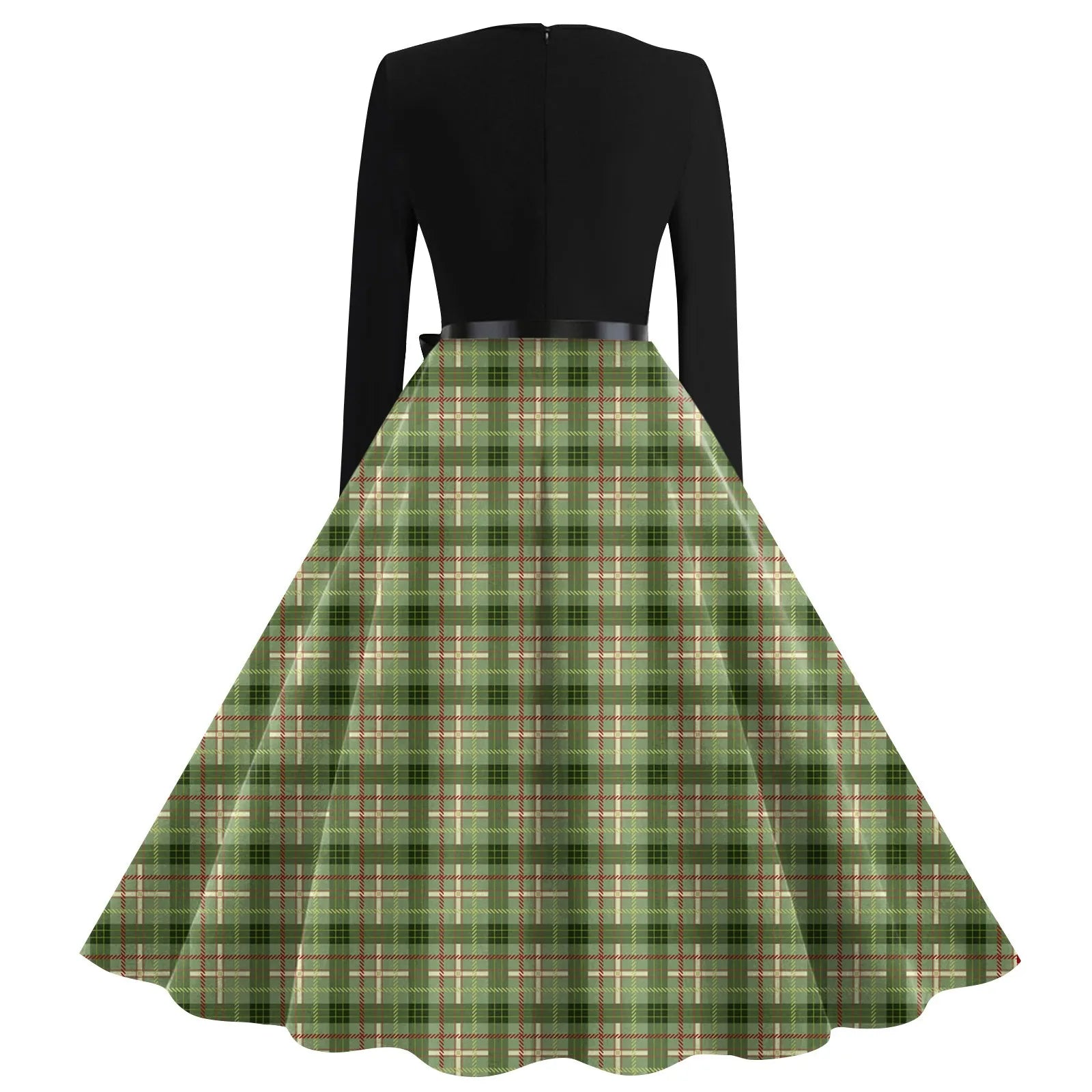 Winter Vintage Christmas Dress Women Long Sleeve 50s 60s