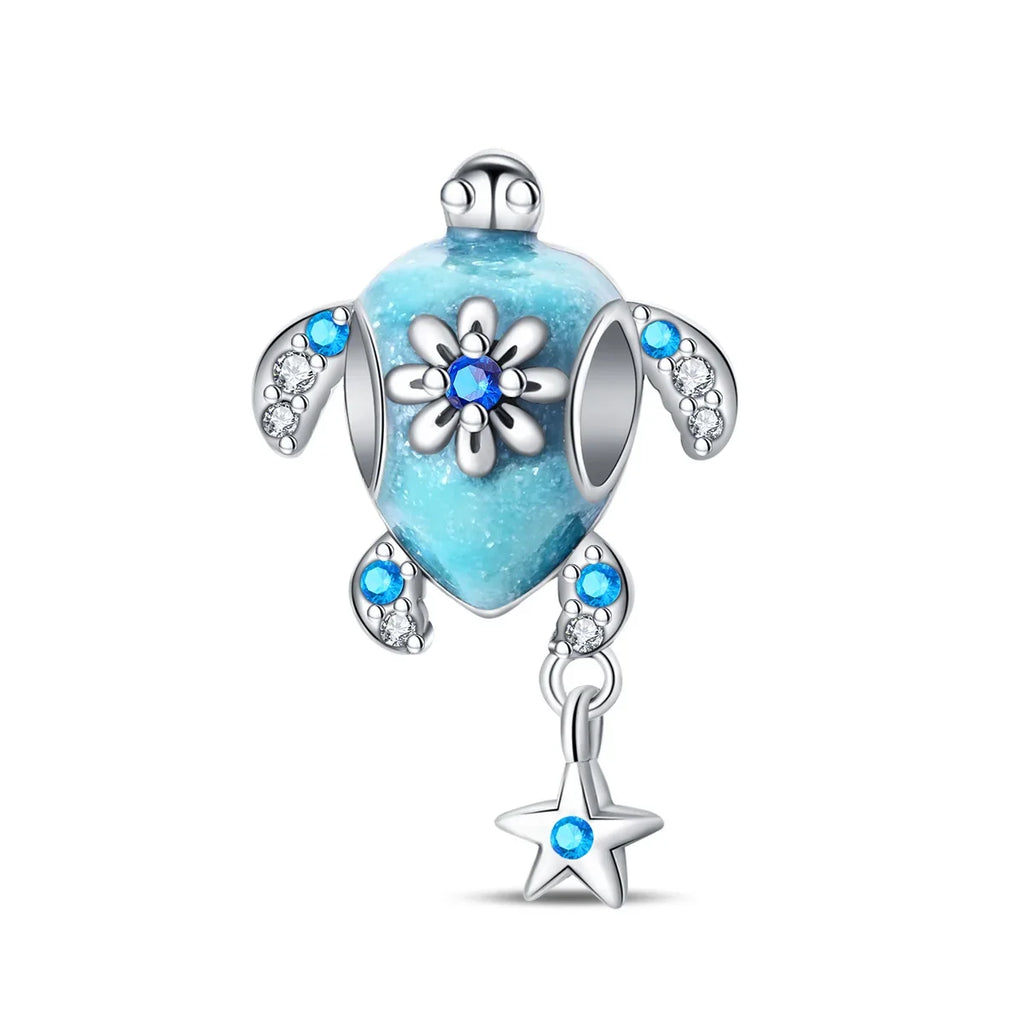 Underwater World 925 Sterling Silver Ocean Animal Pendant for DIY Bracelet or Necklace