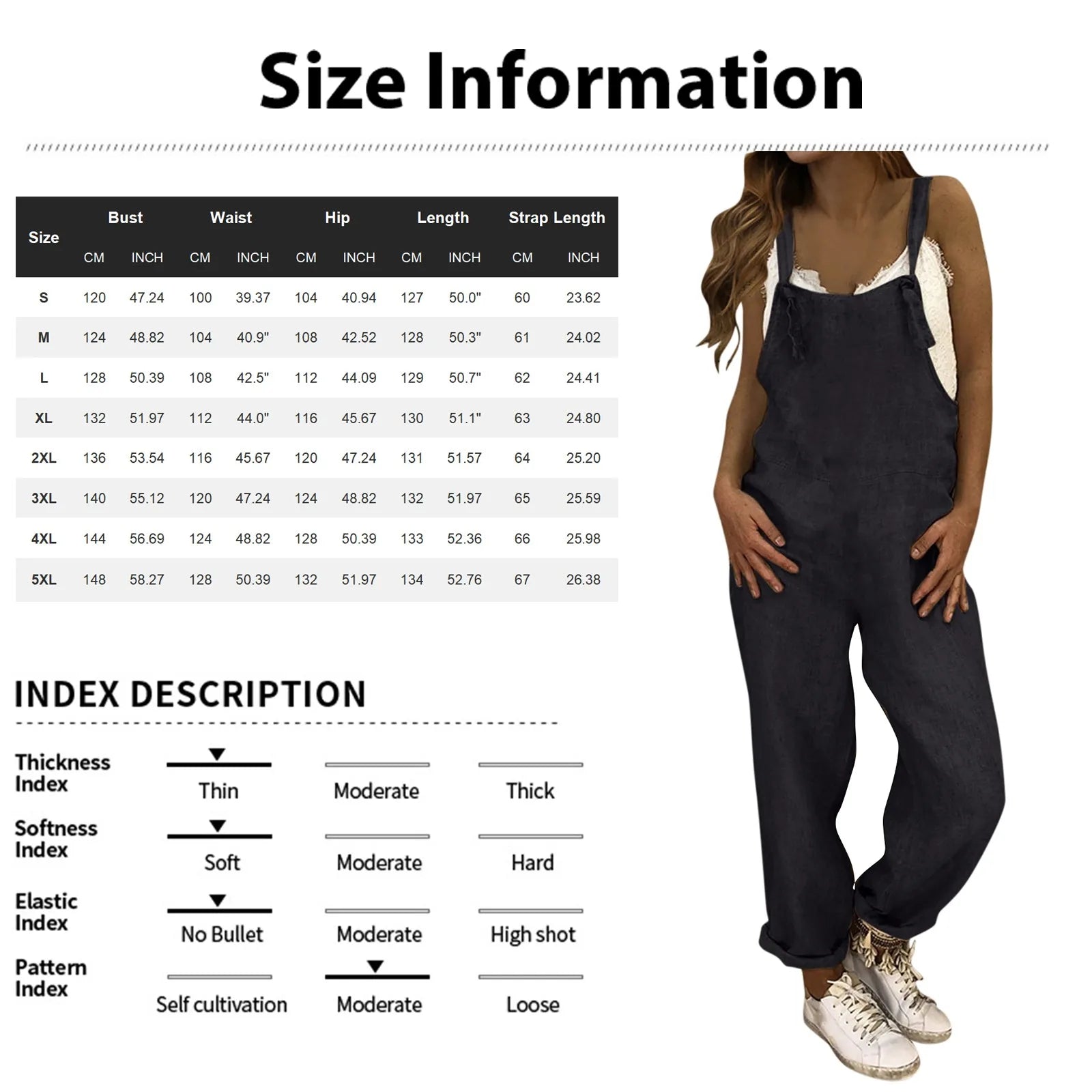 Women Plus Size Casual Loose Overalls Jumpsuit Solid Color Baggy Dungarees Romper Retro Fashion Trend Classic All-Match Comfortable Playsuit