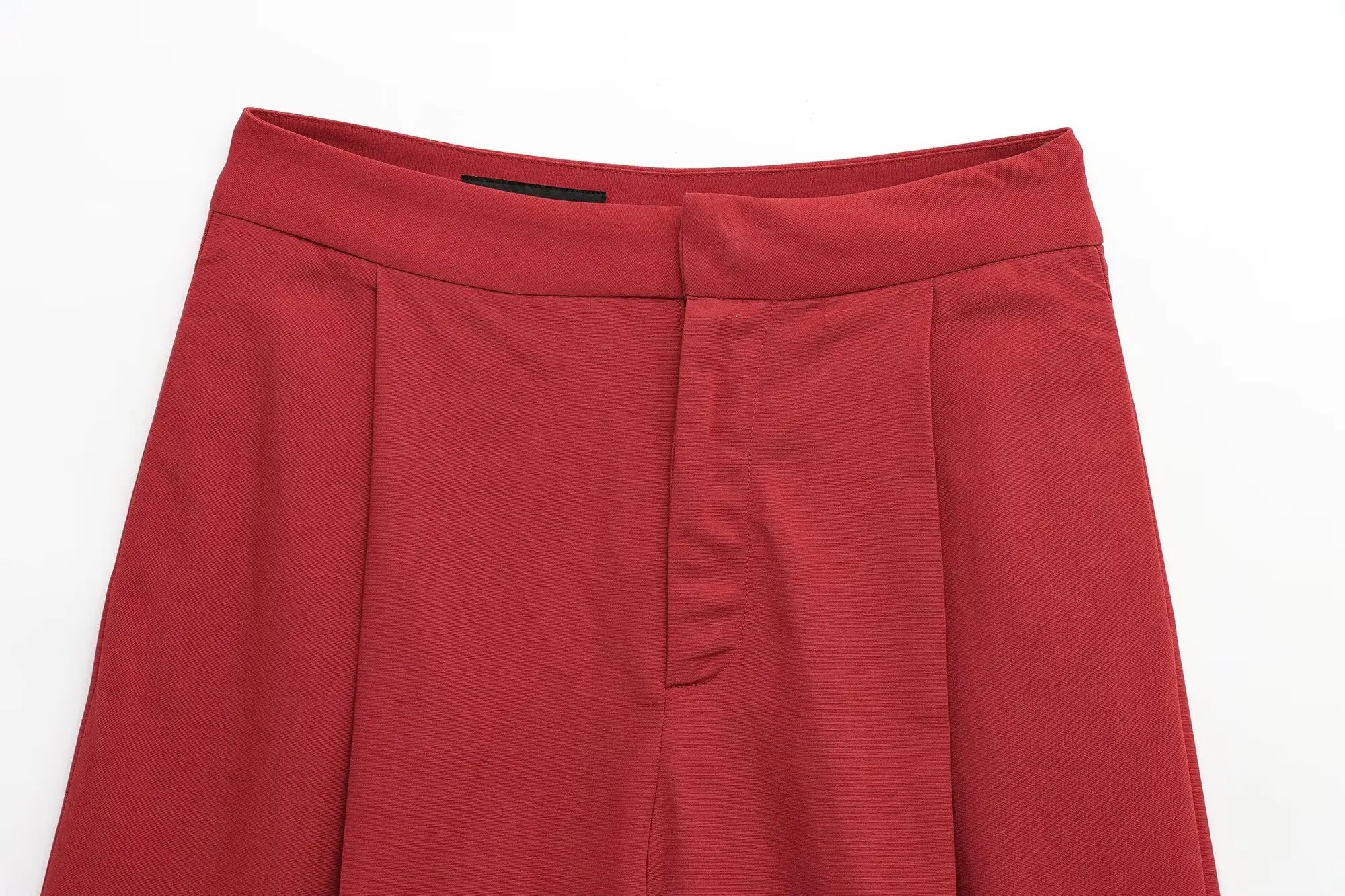 Elegant Red Pant Suit for Women with Front Button Decoration and Strapless Sexy Tank Tops, Wide Leg Trouser Fashion Streetwear