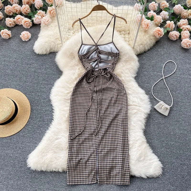 Sexy Floral Print Halter Backless Dress for Club and Summer