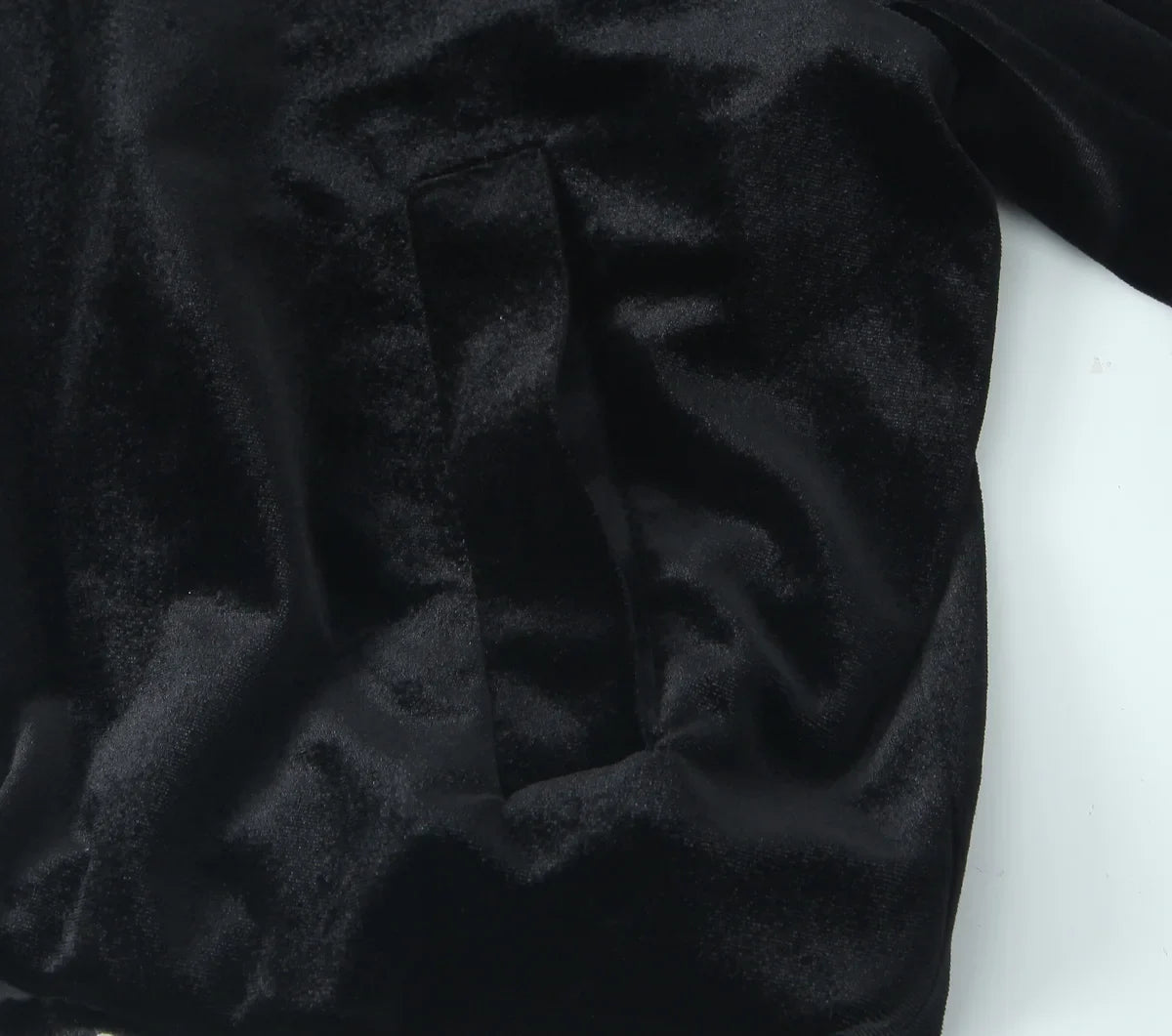 Women's Fashion Velvet Trouser Set with Wide Leg Pants and Long Sleeve Coat Top for Stylish Streetwear Outfit