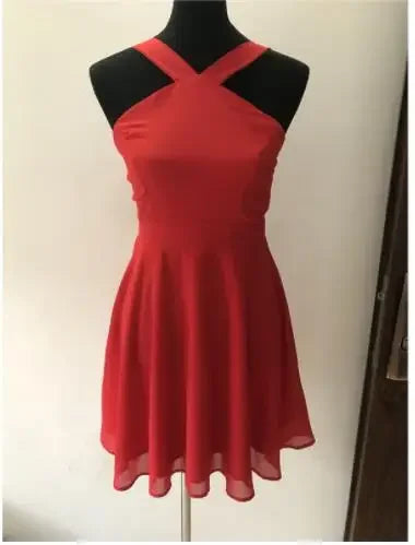Sexy Backless Halter Mini Dress For Club Party Women