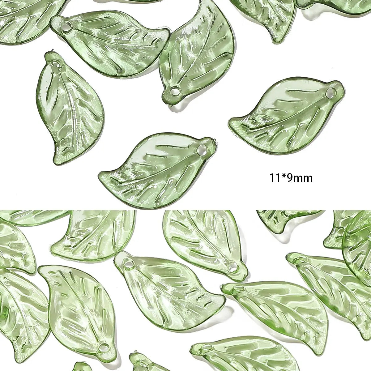 100 Pieces Mini Acrylic Tree Leaf Beads for DIY Handmade Jewelry Necklaces and Earrings Accessories