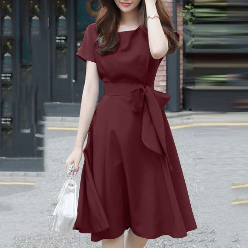 Womens Summer A Line Sundress Knee Length Casual Dress