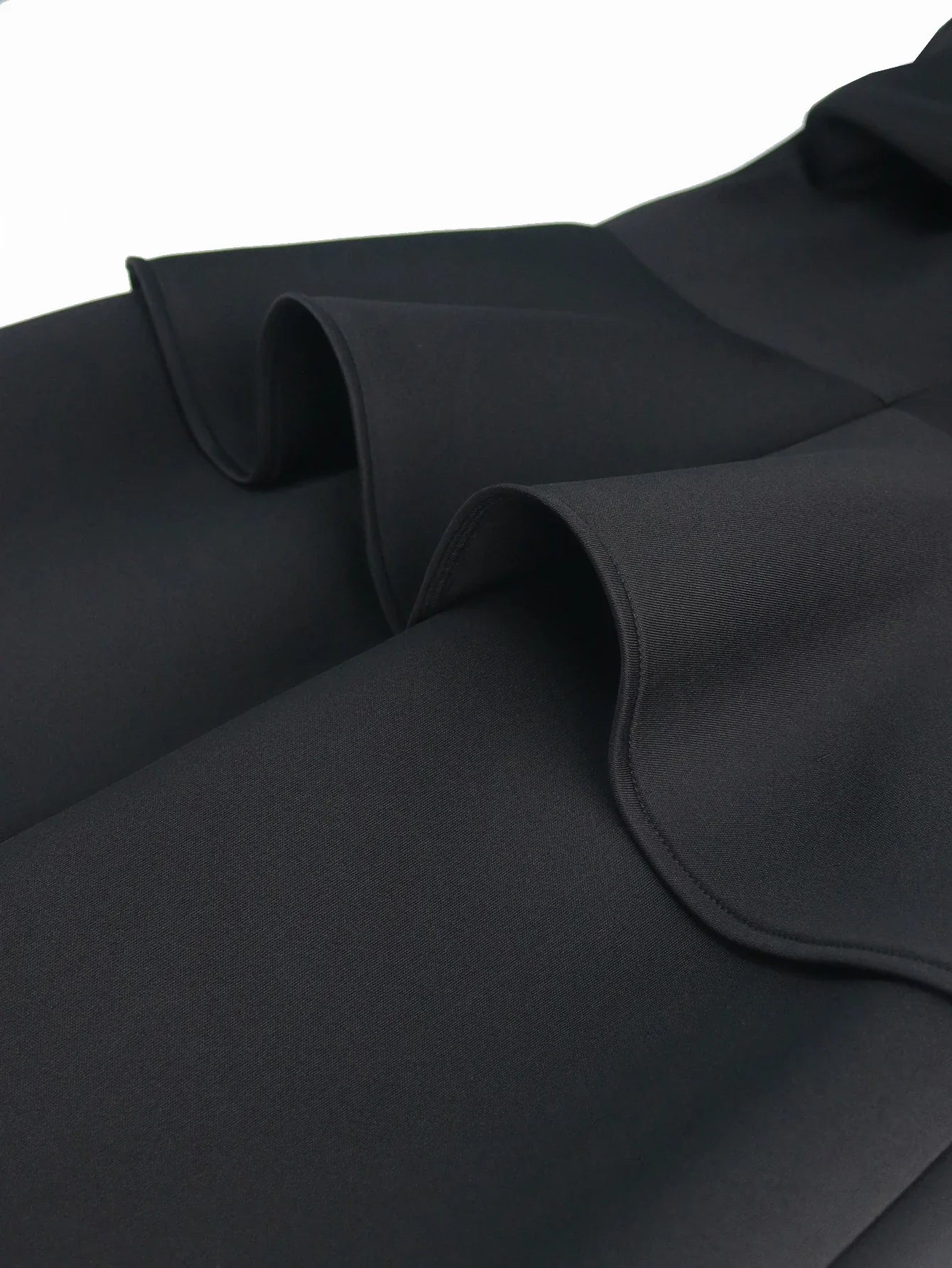 Black Ruffle Dress Three Quarter Sleeve Empire Waist Gown