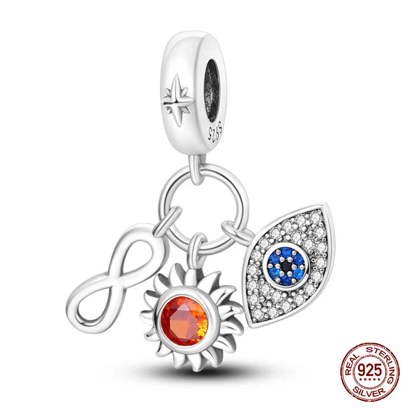 925 Silver Devil's Eye Charms Beads for Women DIY Jewelry Making