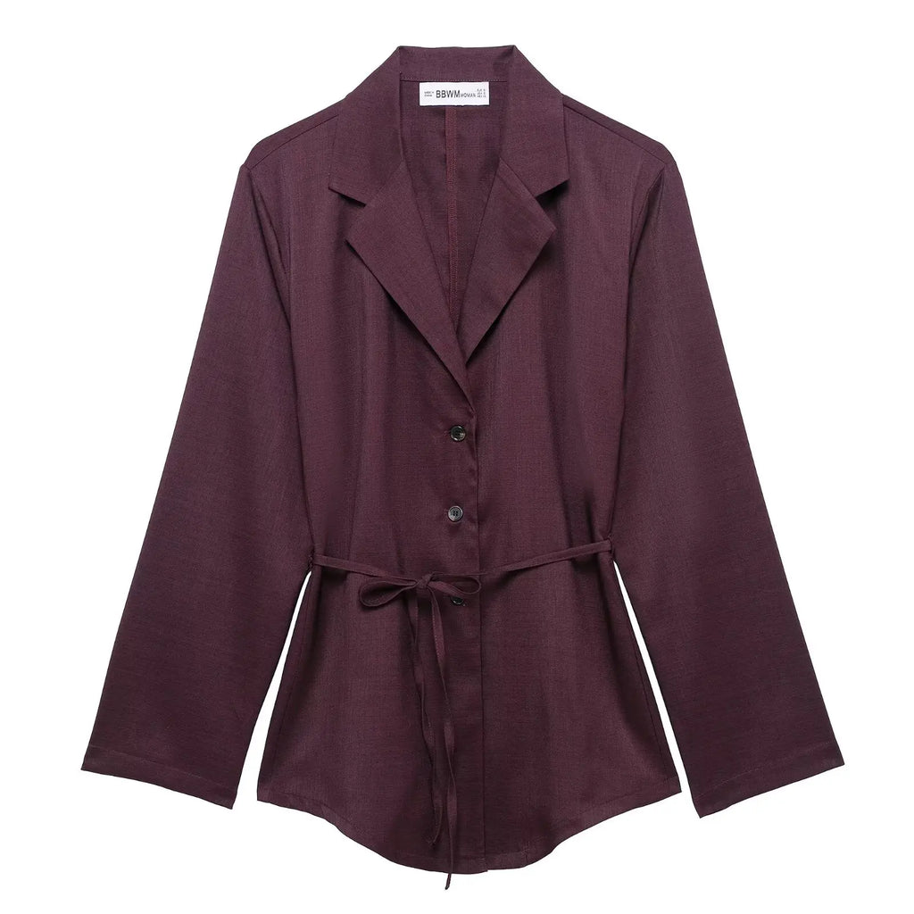 Women 2 Piece Suit Set Blazer And Wide Leg Trousers