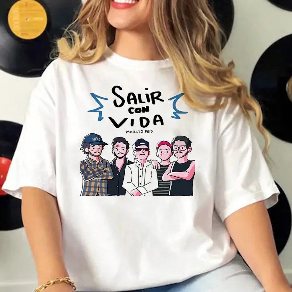 Elegant Japanese Streetwear Patterned T-Shirt for Women Stylish Designer Tee