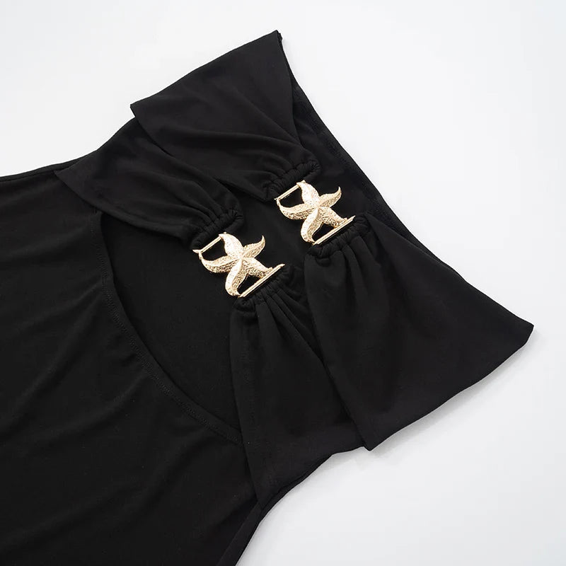 Strapless Summer Dress With Hollow Out Starfish Decor