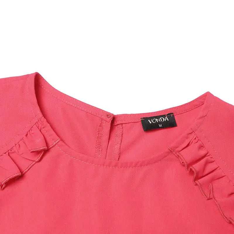 Womens Summer Sundress A Line Short Sleeve Casual Dress