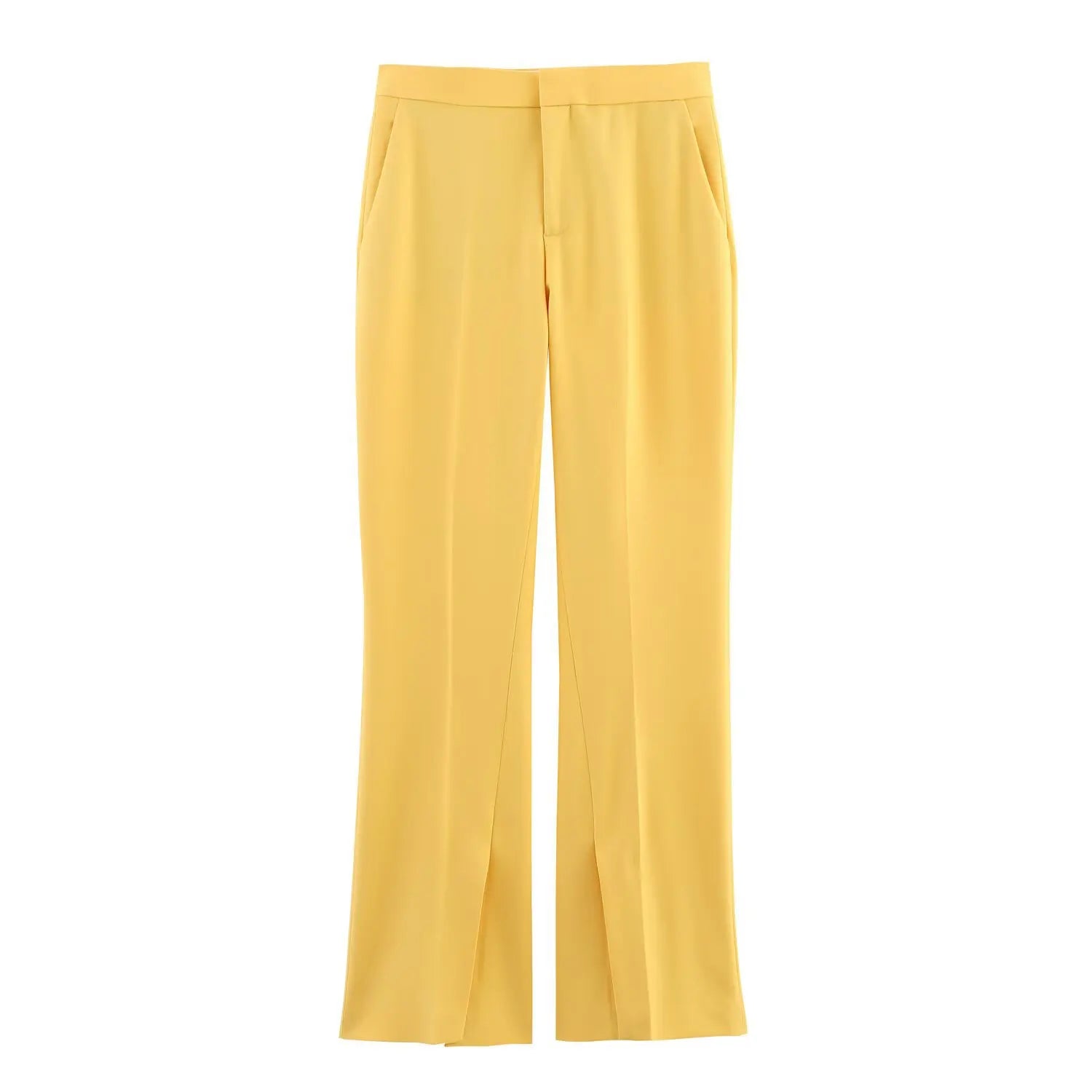 Women's Casual Chic Suit with Lapel Jacket and High Waist Flared Pants for Spring and Summer