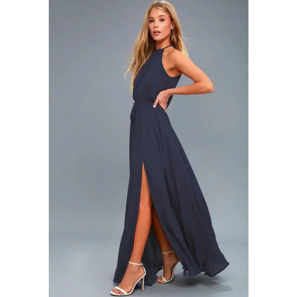 Boho Maxi Dress With High Split For Summer Beach Party