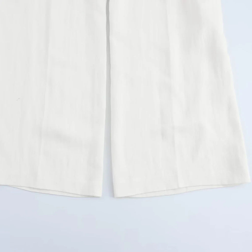 Women's Casual Chic Blended Suit Jacket and Straight Trousers Set for Spring and Summer