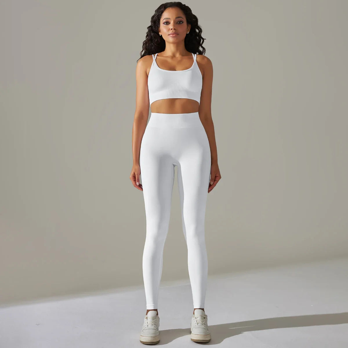 2 Pcs Women Seamless Yoga Set Sexy Gym Fitness Bra and High Waist Push Up Leggings Workout Sportswear Activewear Set