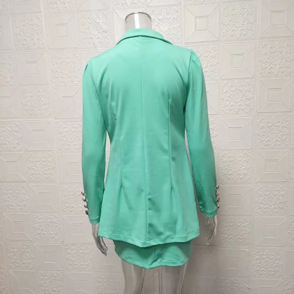 Elegant Plaid Two-Piece Mini Dress Set for Women Casual Chic Skirt and Jacket Outfit Spring Autumn Fashion