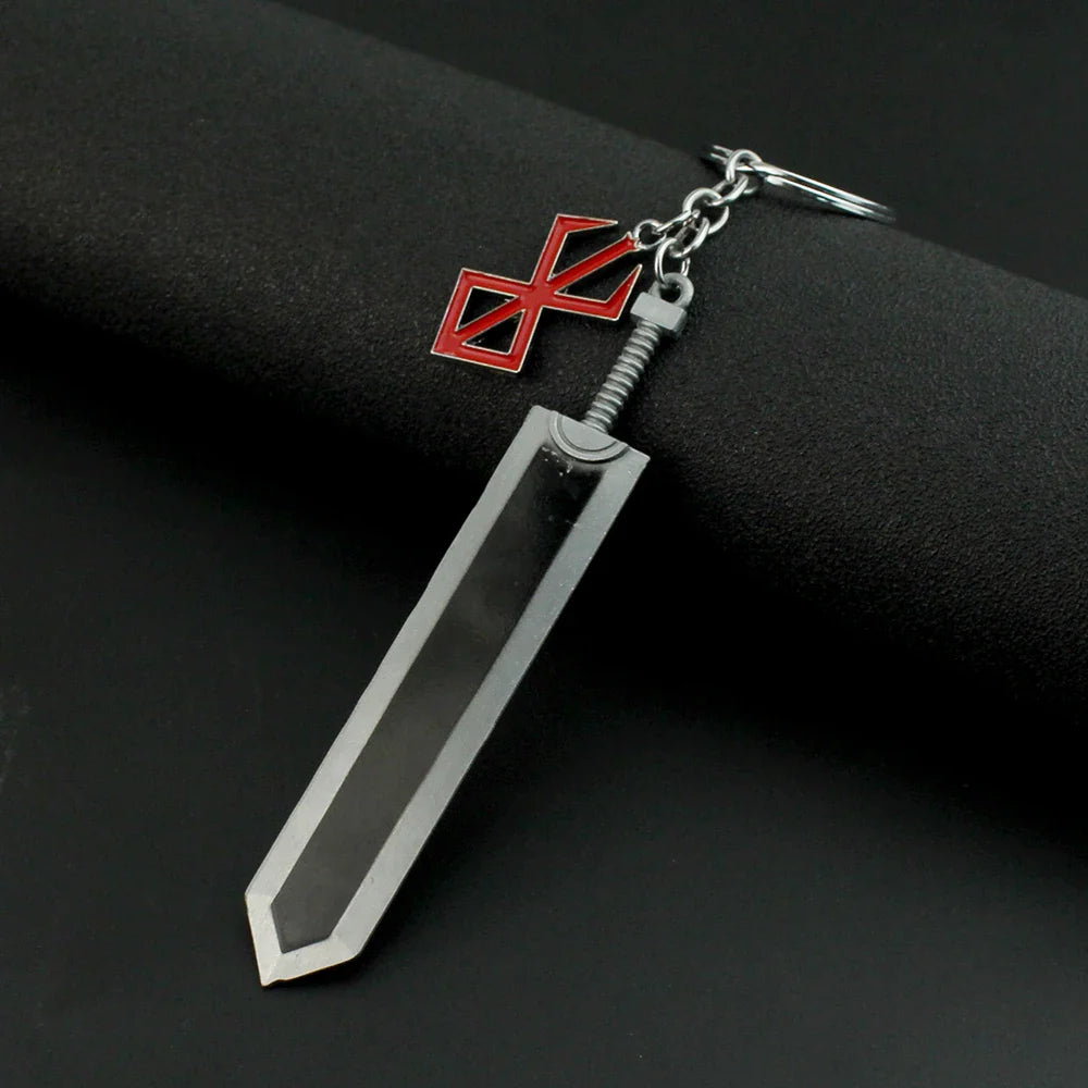 Anime Berserk Sword Keychain Black Swordsman Metal Keyring Cosplay Jewelry Dragonslayer Design for Men