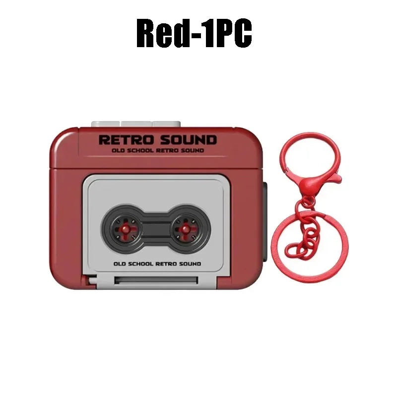 Vintage Mini Tape Recorder Keychain Gift for Couples Fun Retro Design Recordable Cassette Keychain