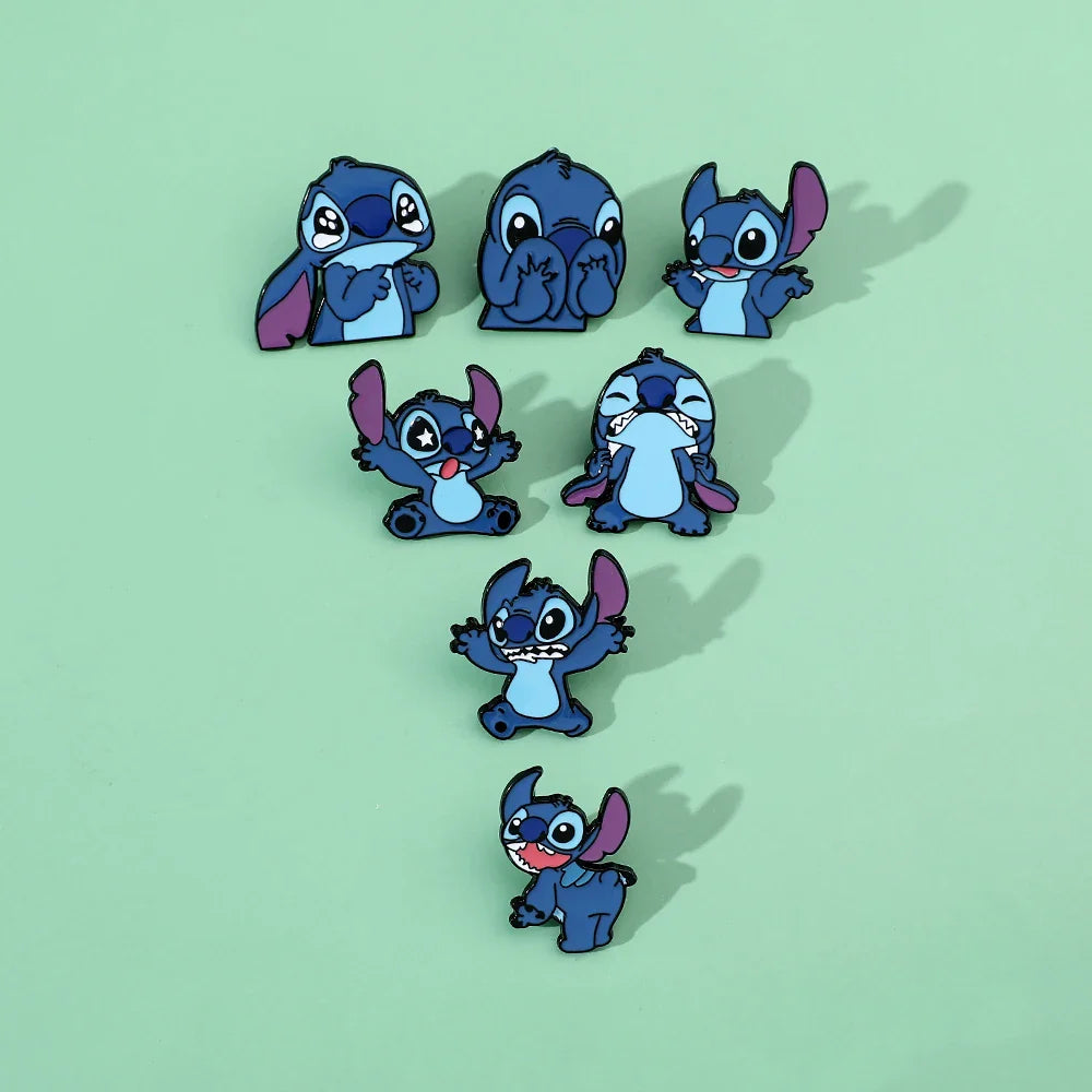 7 Pcs Creative Lilo and Stitch Enamel Pins Set for Backpack Clothing Jewelry and Accessories Gift