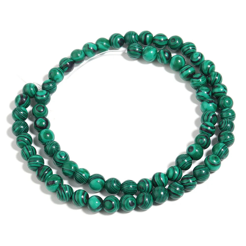 Natural Green Malachite Stone Beads for Jewelry Making 4mm 6mm 8mm 10mm 12mm Loose Spacer Beads for Bracelets and Necklaces