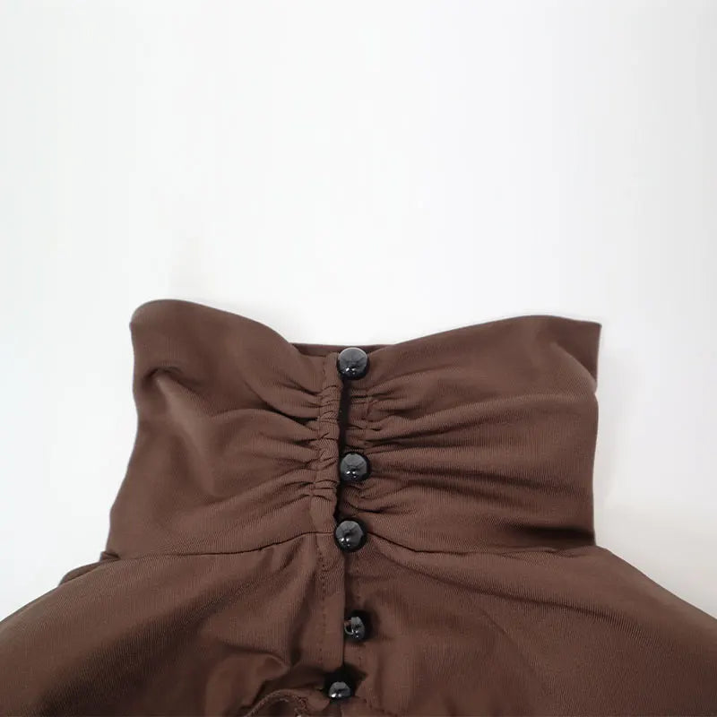 Backless Dress Solid Turtleneck For Women Winter Fashion