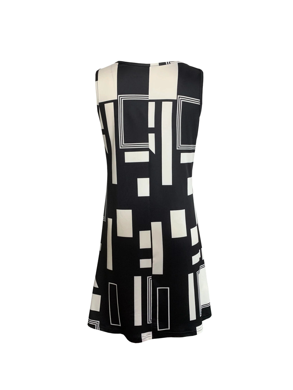Geometric Pattern Sleeveless Summer Dress For Women