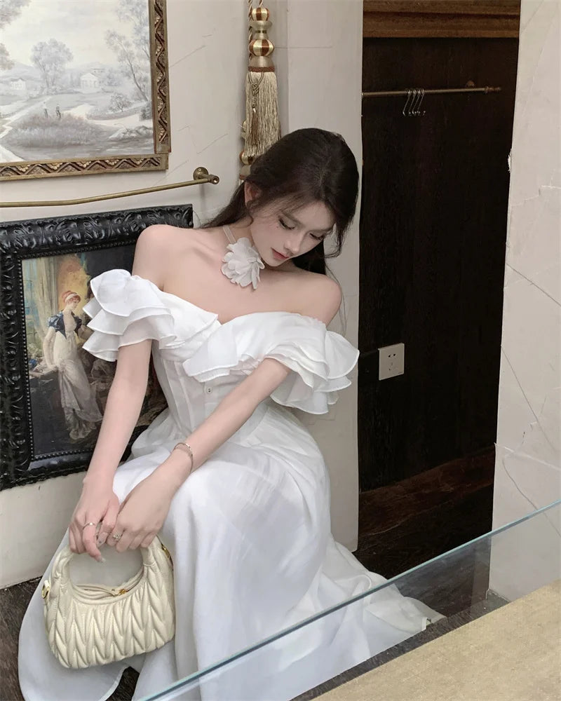 Elegant Vintage Aline Party Dress For Women Casual Prom