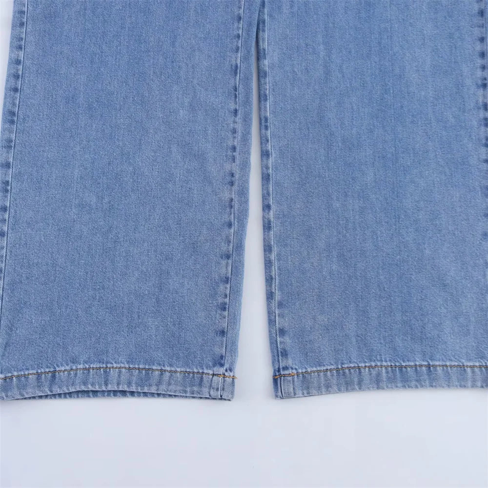 Women's Versatile Denim Long Sleeve Shirt and Pants Set for Casual Spring and Summer Wear