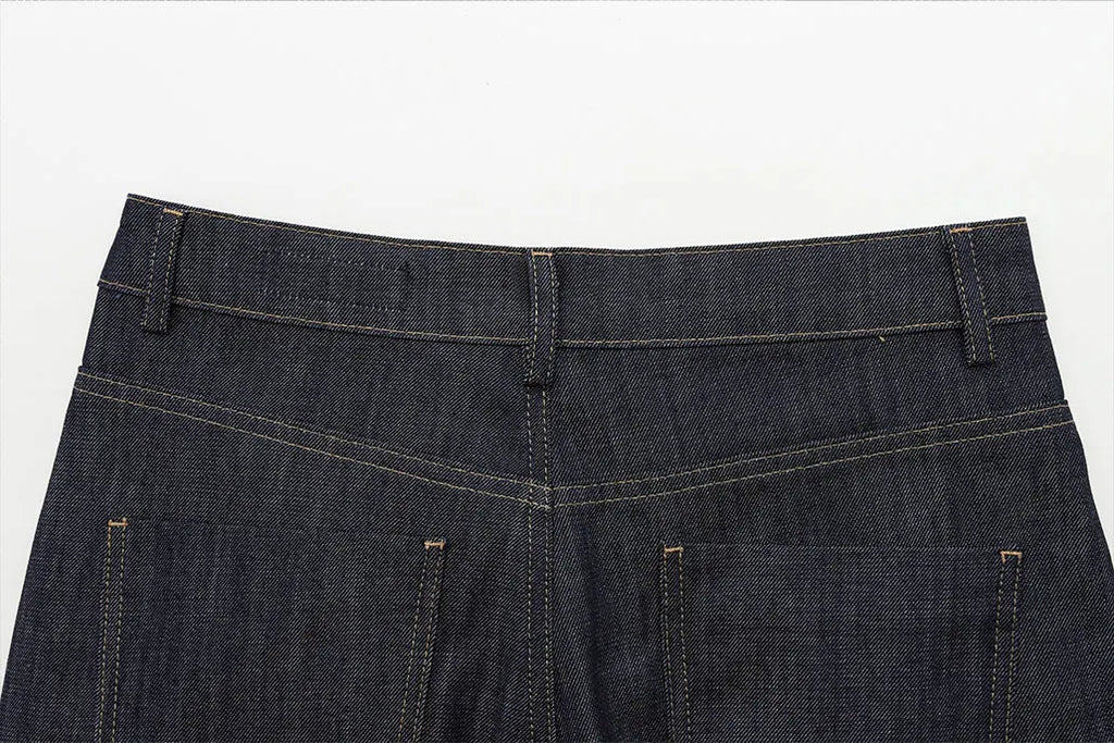 Women's Denim Jacket and Pants Set with Long Sleeve Blazer, Strapless Vest, and Straight Leg Jeans Fashion Outfit