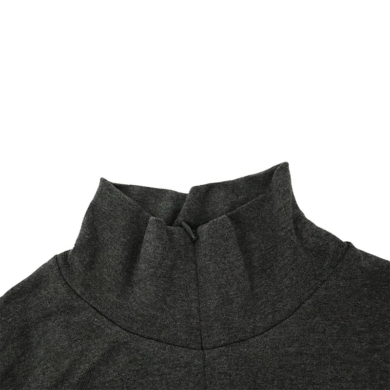 Autumn Black Turtleneck Knitted Bodycon Dress For Women